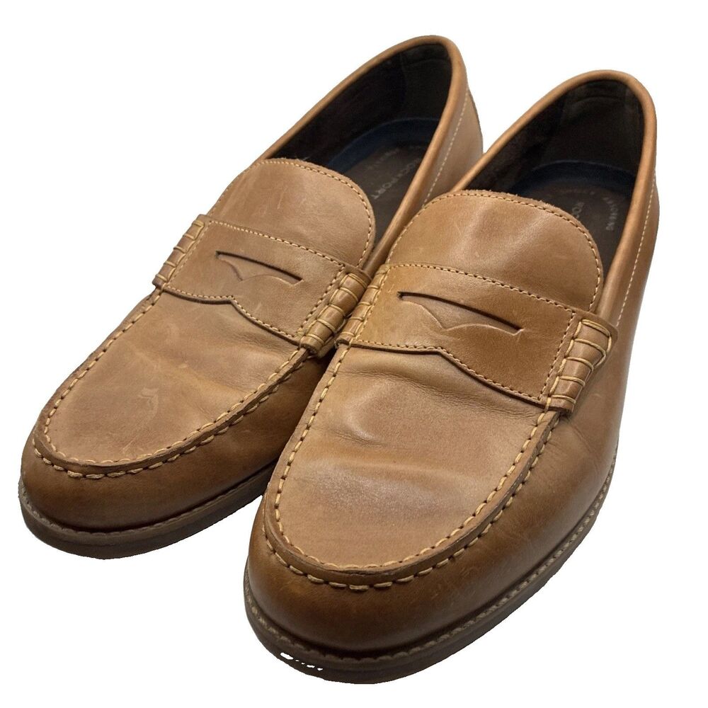 Rockport Men's Brown Classic Penny Loafers Tan Comfort 12
